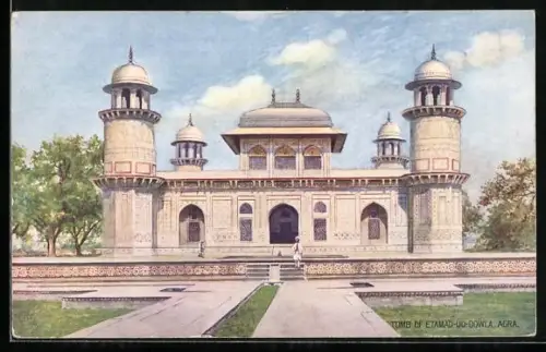 Künstler-AK Agra, Tomb of Etamad-Ud-Dowla