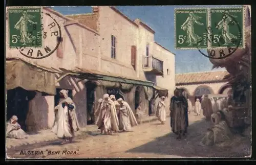 Künstler-AK Beni-Mora /Sahara, Strassenpartie