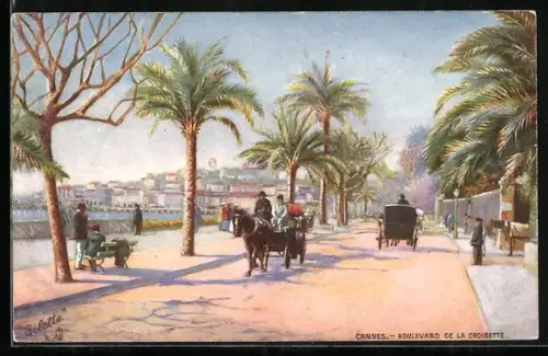 Künstler-AK Cannes, Boulevard de la Croisette
