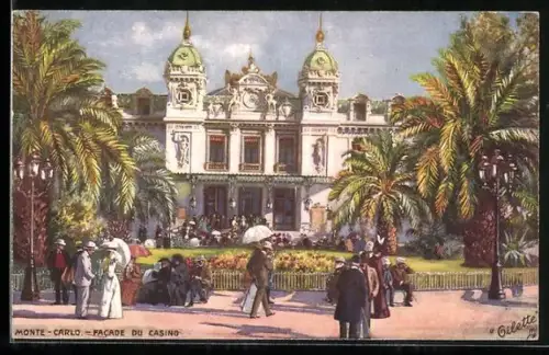 AK Monte-Carlo, Facade du Casino mit Passanten