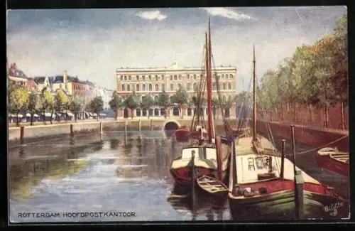 Künstler-AK Rotterdam, Hoofdpostkantoor