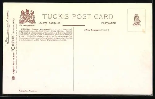 Künstler-AK Genova, Piazza Acquaverde