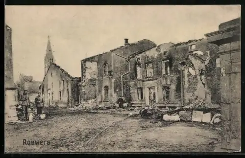 AK Rouwers, Weltkrieg 1914-1918, zerstörter Ortsteil
