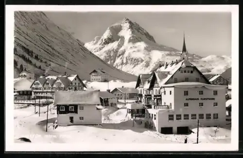 AK Galtür, Blick in den verschneiten Ort