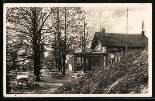 AK Hainewalde, Breitebergbaude mit Terrasse