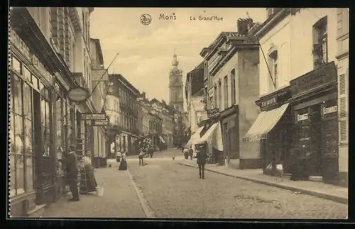 AK Mons, La Grand Rue