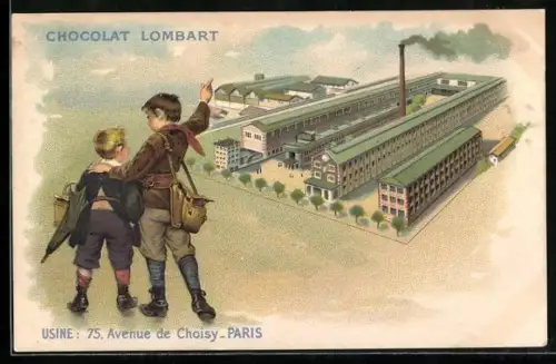 Lithographie Paris, Usine Chocolat Lombart, 75 Avenue de Choisy