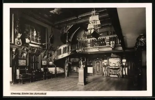 AK Danzig / Gdansk, Diele im Artushof