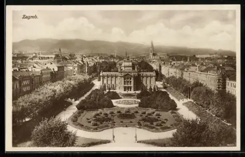 AK Zagreb, Panorama über die Stadt