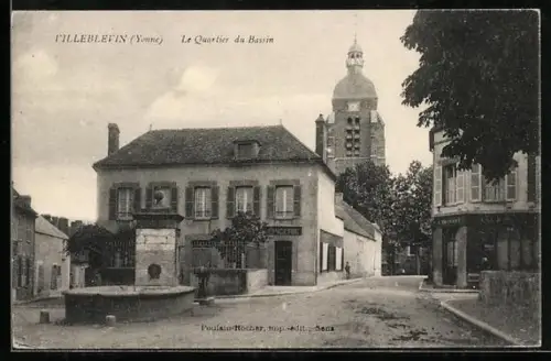 AK Villeblevin /Yonne, Le Quartier du Bassin