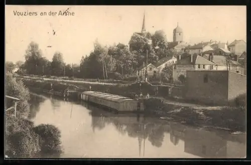AK Vouziers an der Aisne, Panorama