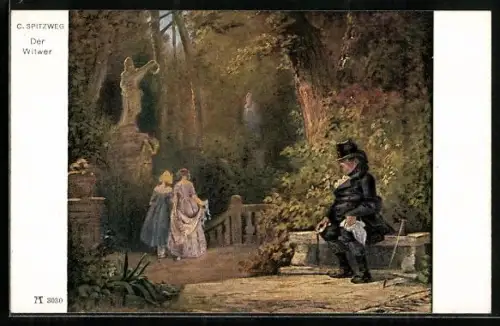 Künstler-AK Carl Spitzweg: Der Witwer