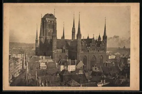 AK Danzig-Gdansk, Marienkirche, Ansicht von Südost