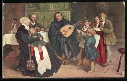 AK Luther im Kreise seiner Familie