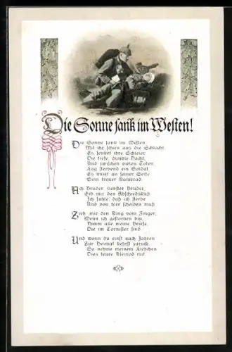 AK Soldat bei einem sterbenden Kameraden