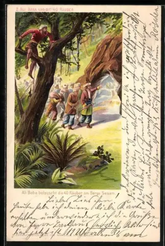 AK Szene aus dem Märchen Ali Baba und die 40 Räuber