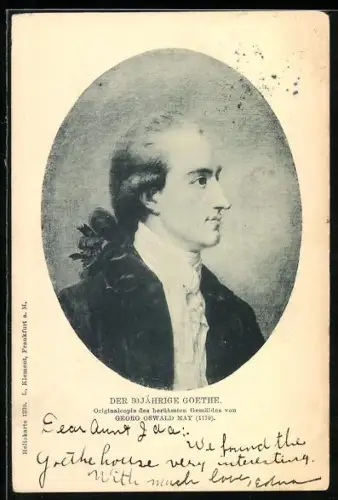 AK Portrait des 30 jähr. Johann W. Goethe