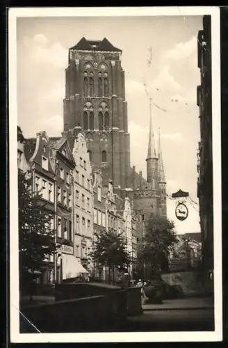AK Danzig / Gdansk, St. Marien von der Jopengasse