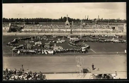 AK Berlin-Grunewald, Olympia-Stadion, Tag des Deutschen Volkstums 1933, Spiel Deutscher Wille werde Licht