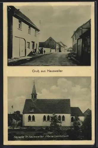 AK Hausweiler, Strassenpartie und Kapelle
