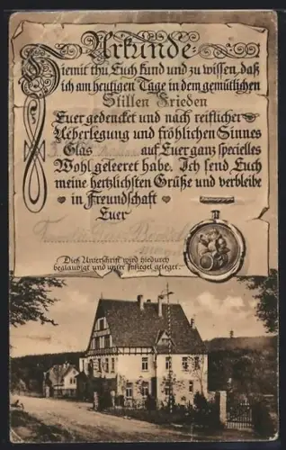 AK Stieghorst b. Bielefeld, Waldhotel Stiller Friede mit Trinkspruch