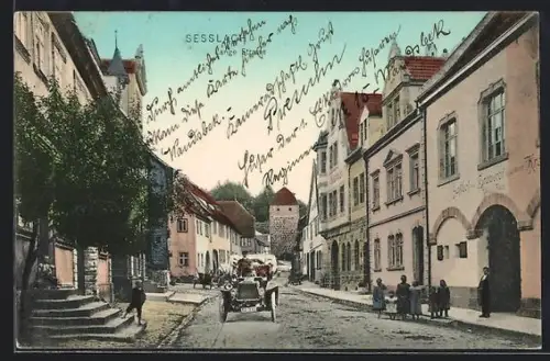 AK Sesslach, Partie an der Langen Strasse