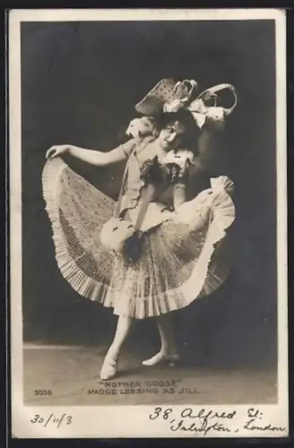 AK Schauspielerin Madge Lessing als Jill in Mother Goose