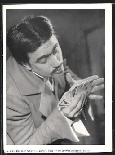 AK Berlin, Theater am Schiffbauerdamm, Schauspieler Michael Degen in Gogols Spieler