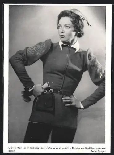 AK Berlin, Theater am Schiffbauerdamm, Schauspielerin Ursula Meissner in Schakespeares Wie es euch gefällt