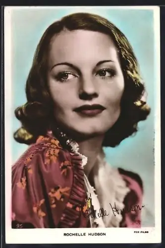 AK Schauspielerin Rochelle Hudson schaut seitlich, Autogramm