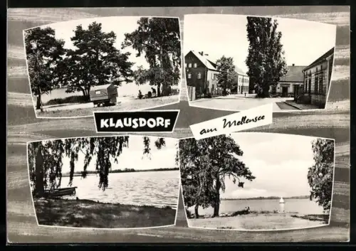 AK Klausdorf am Mellensee, Strassenpartie, Uferpartie, Ortspartie