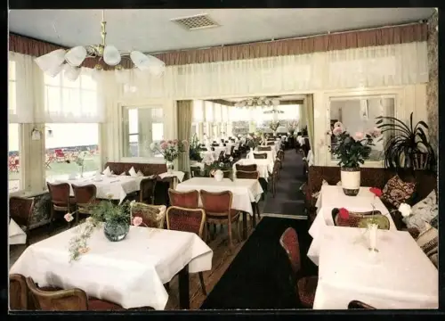 AK Travemünde, Restaurant-Cafe Hermannshöhe, Innenansicht