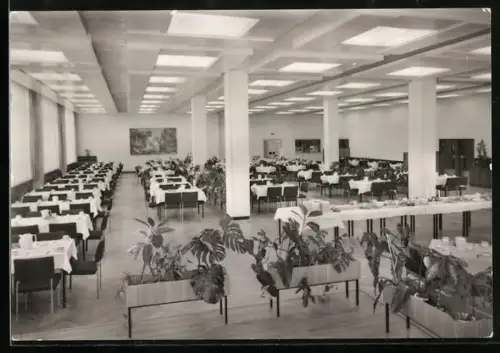 AK Binz /Rügen, Ostseebad, FDGB-Urlauberrestaurant Rügen, Grosser Saal, Innenansicht