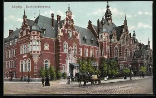 AK Leipzig, Buchhändlerbörse mit Strassenpartie