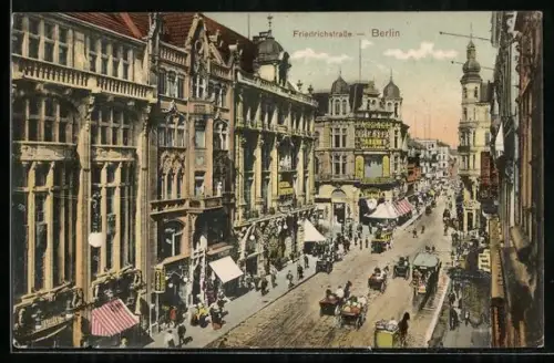 AK Berlin, Friedrichstrasse mit Geschäften