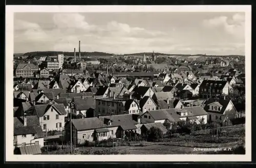 AK Schwenningen a. N., Ortsansicht mit Wohnhäusern