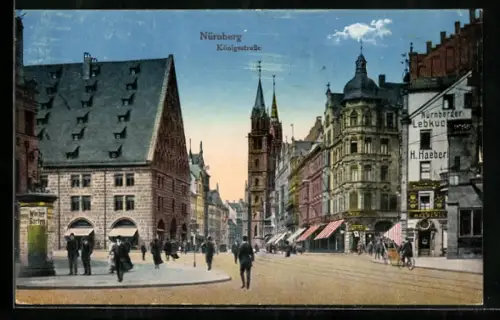 AK Nürnberg, Königstrasse, Nürnberger Lebkuchen H. Haeberl