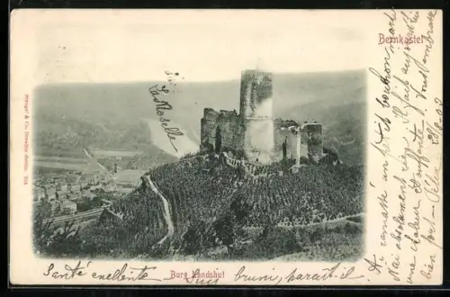 AK Bernkastel, Blick zur Burg Landshut