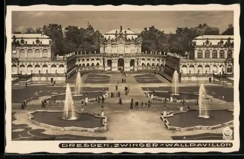AK Dresden, Zwinger, Wallpavillon, Brunnenanlagen