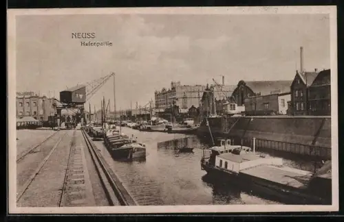 AK Neuss, Hafenpartie, Panorama