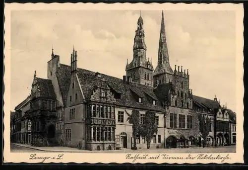AK Lemgo i. L., Rathaus und Türme der Nikolaikirche