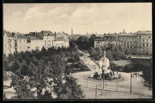 AK Berlin-Tiergarten, Lützowplatz, Brunnenanlage, Stadtansicht