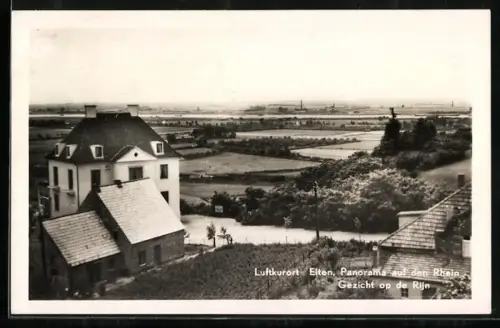 AK Elten, Panorama auf den Rhein