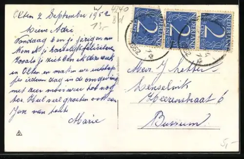 AK Elten, Panorama auf den Rhein