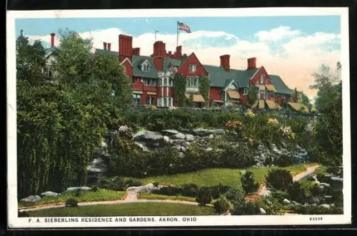 AK Akron, OH, F. A. Sieberling Residence and Gardens