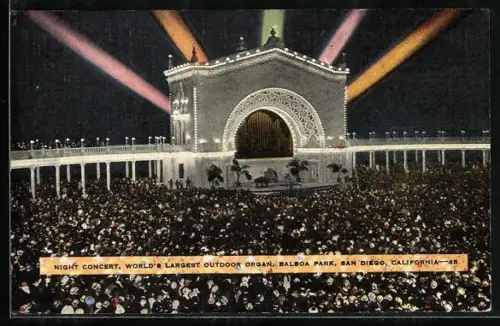 AK San Diego, CA, Balboa Park, Night Concert, World`s largest outdoor organ
