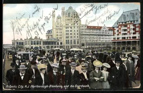 AK Atlantic City, NJ, Marlborough-Blenheim and the Boardwalk