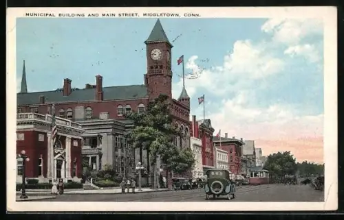 AK Middletown, CT, Municipal Building and Main Street