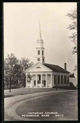 Foto-AK Petersham, MA, Unitarian Church