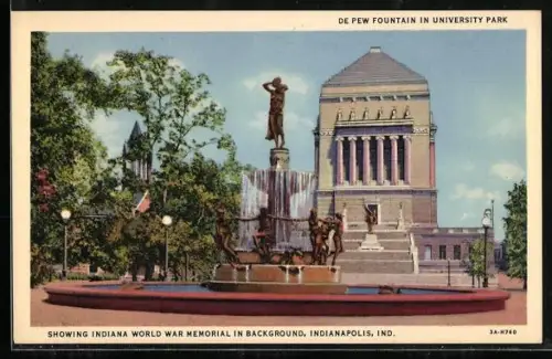 AK Indianapolis, IN, De Pew Fountain in University Park